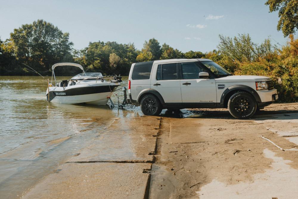 Launching a boat on a trailer